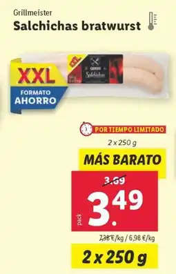 Lidl Grillmeister Salchichas bratwurst oferta