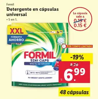 Lidl Formil Detergente en cápsulas universal oferta