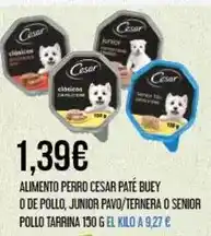 Claudio Cesar - alimento perro pate buey o de pollo, junior pavo/ternera o senior pollo tarrina oferta