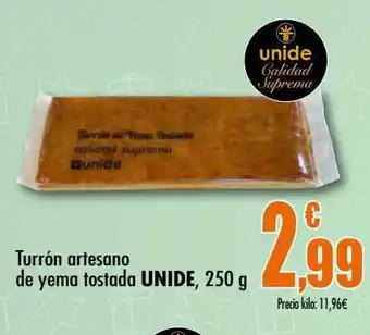 Unide Supermercados Turrón Artesano De Yema Tostada oferta