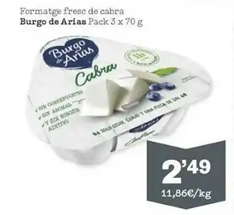 Sorli Formatge Fresc De Cabra Burgo De Arias Pack 3 x 70g oferta