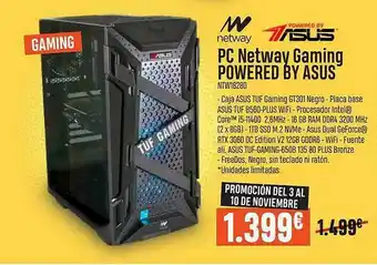 PCBox Pc Netway Gaming Powered By Asus NTW18280 oferta