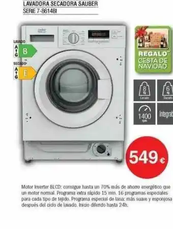 Milar Lavadora Secadora Sauber Serie 7-8614bi oferta