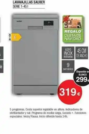 Milar Lavavajillas Sauber Serie 1-45 I oferta