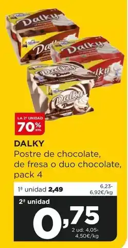 Alimerka Dalky - postre de chocolate, de fresa o duo chocolate oferta