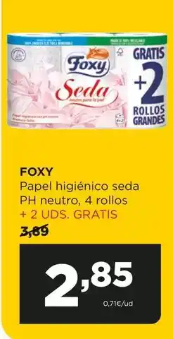 Alimerka Foxy - papel higiénico seda ph neutro oferta