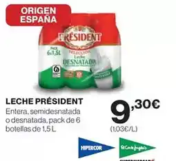 Hipercor Président - leche oferta
