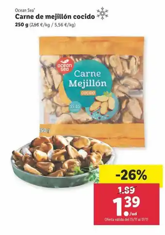 Lidl Mejillones cocidos ocean sea oferta