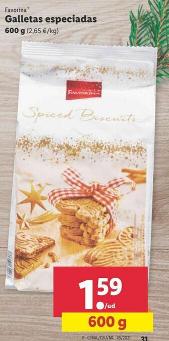 Lidl Galletas favorina oferta