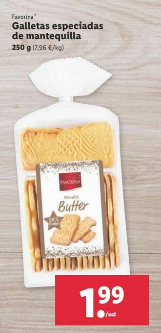 Lidl Galletas de mantequilla favorina oferta