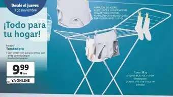 Lidl Tendedero con alas aquapur oferta