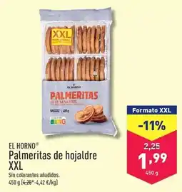 ALDI El horno - palmeritas de hojaldre xxl oferta