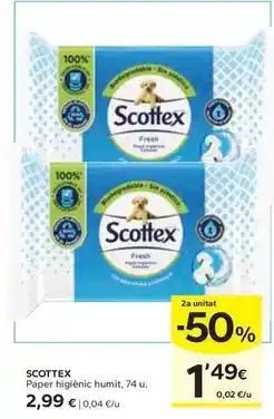 Caprabo Scottex - paper higienic humit oferta