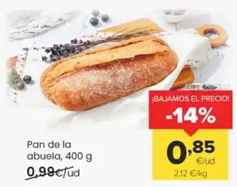 Autoservicios Familia Pan de la abuela oferta