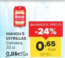 Autoservicios Familia Mahou - 5 estrellas cerveza oferta