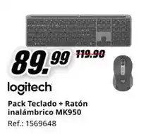 MediaMarkt Logitech - pack teclado + ratón inalámbrico mk950 oferta