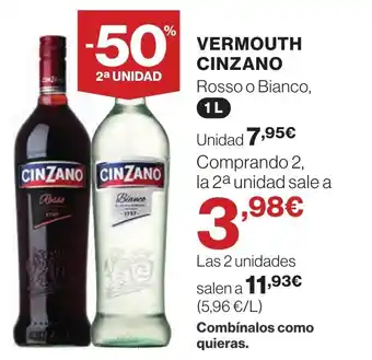 Hipercor VERMOUTH CINZANO oferta