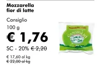 NaturaSí Mozzarella fior di latte oferta
