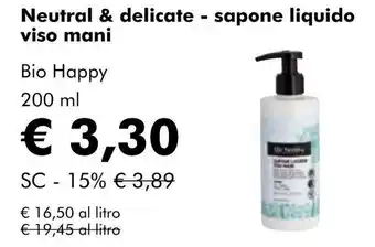 NaturaSí Neutral & delicate - sapone liquido viso mani oferta