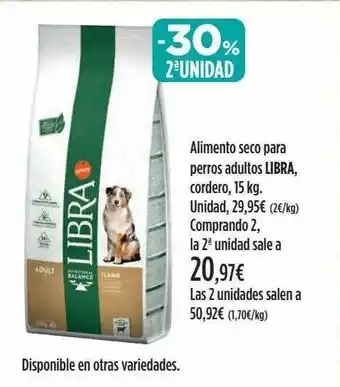 El Corte Inglés Alimento Seco Para Perros Adultos Libra, Cordero, 15 kg oferta