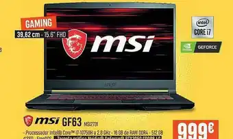 Beep Msi GF63 MS12731 oferta
