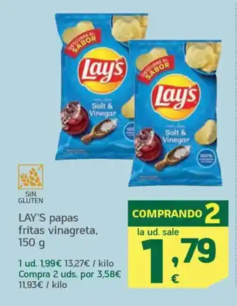 HiperDino LAY'S papas fritas vinagreta, oferta