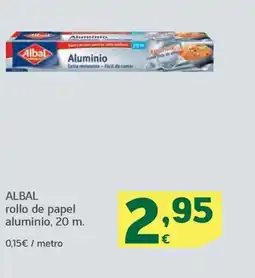 HiperDino ALBAL rollo de papel aluminio, 20 m. oferta