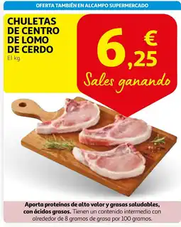 Alcampo CHULETAS DE CENTRO DE LOMO DE CERDO oferta