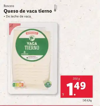 Lidl Roncero Queso de vaca tierno oferta