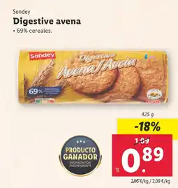 Lidl Sondey Digestive avena oferta