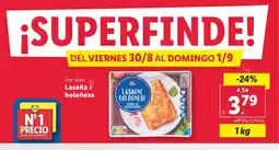 Lidl Lasaña boloñesa oferta