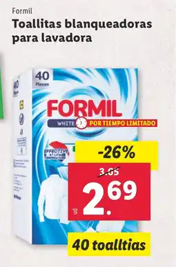 Lidl Formil toallitas blanqueadoras para lavadora oferta