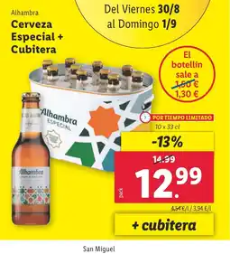Lidl Alhambra Cerveza Especial + Cubitera oferta