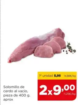 Alimerka Solomillo de cerdo al vacío, pieza de 400 g. aprox oferta