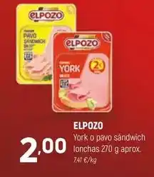 Coviran Elpozo - york o pavo sandwich lonchas oferta