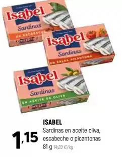 Coviran Isabel - sardinas en aceite oliva, escabeche o picantonas oferta