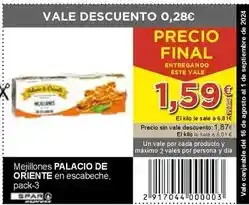 SPAR Palacio de oriente - mejillones oferta