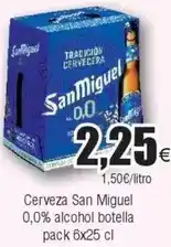 FROIZ San miguel - cerveza 0,0% alcohol botella oferta