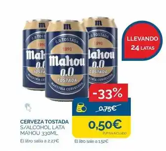 Cash Ecofamilia Mahou - cerveza tostada oferta
