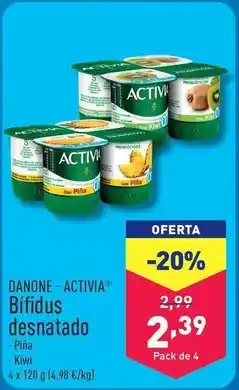 ALDI Danone - activia bífidus desnatado oferta