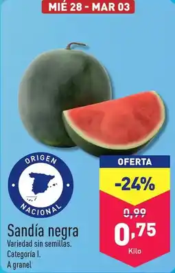 ALDI Origen - sandía negra oferta
