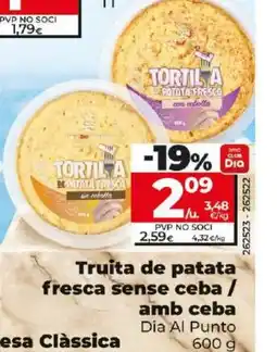 Dia Truita de patata fresca sense ceba / oferta
