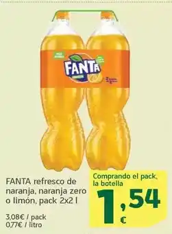 HiperDino Fanta - refresco de naranja, naranja zero o limon oferta