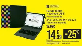 Carrefour Subblim funda tablet + teclado usb oferta