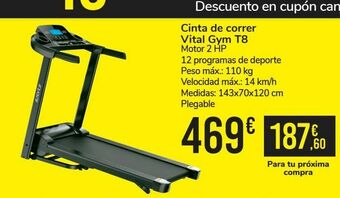 Carrefour Cinta de correr vital gym t8 oferta
