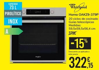 Carrefour Whirlpool horno oakz9-379p oferta