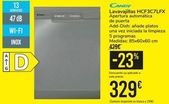 Carrefour Candy lavavajillas hcf3c7lfx oferta