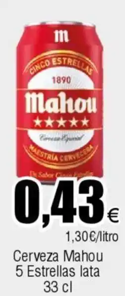 FROIZ Cerveza Mahou 5 Estrellas lata oferta