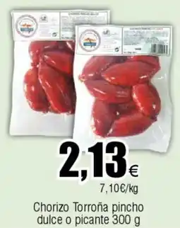 FROIZ Chorizo Torroña pincho dulce o picante oferta