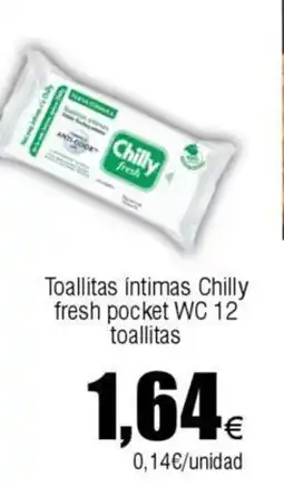 FROIZ Toallitas íntimas Chilly fresh pocket WC 12 toallitas oferta